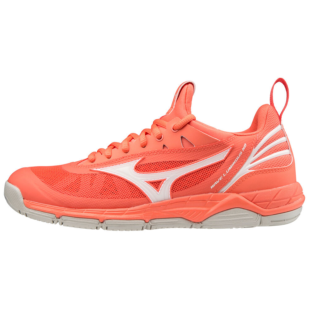 Womens Mizuno Wave Luminous Nb Netball Shoes Coral/white Philippines (DBNUHT162)